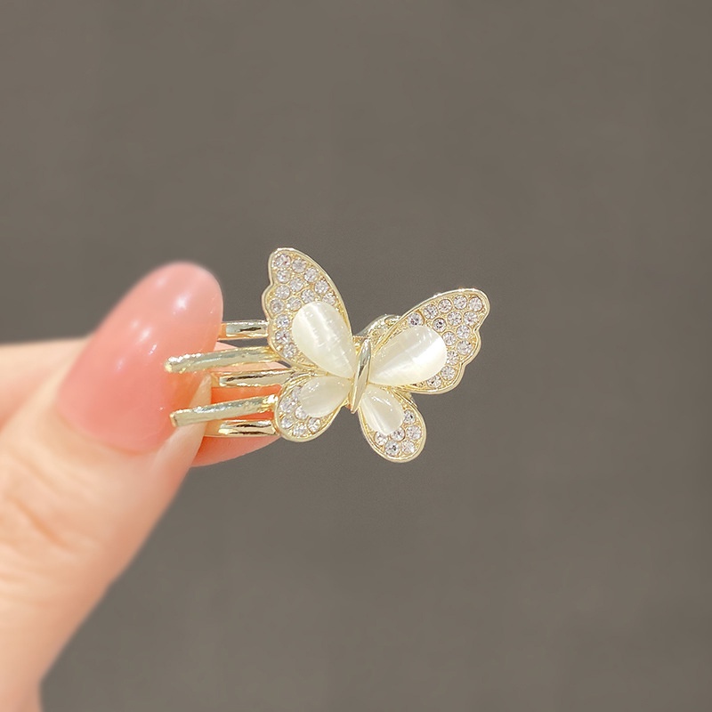 Kẹp Tóc Mái Kim Loại Đính Đá Opal Phong Cách Hàn Quốc Cho Nữ