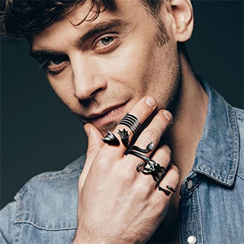 Bộ 16 Nhẫn Thời Trang Kiểu Hình Học Cho Nam &amp; Nữ