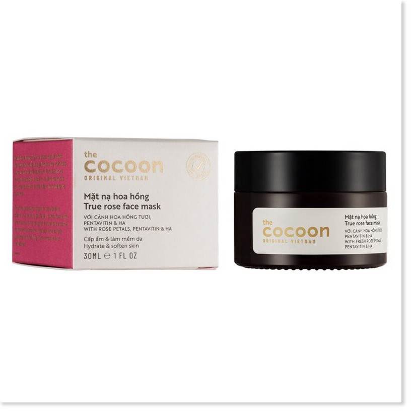 [Mã giảm giá sỉ mỹ phẩm chính hãng] Mặt Nạ Cocoon Dưỡng Ẩm Da Chiết Xuất Hoa Hồng True Rose Face Mask