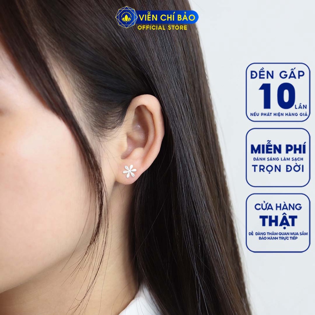 Bông tai bạc nữ hoa Cúc nhí chất liệu bạc 925 thời trang phụ kiện trang sức Viễn Chí Bảo E018