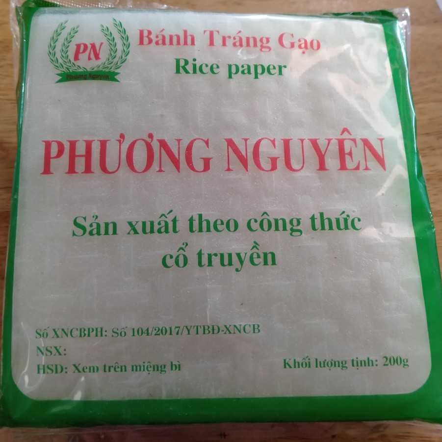 Bánh tráng gạo cuốn Phương Nguyên bì 200gram size 16cm*16cm