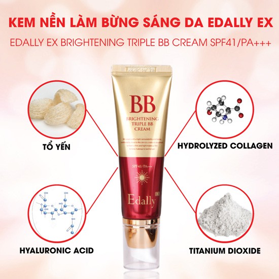 Kem nền làm sáng bừng làn da gấp 3 lần Edally - Brightening Triple BB Cream SPF41/PA+++