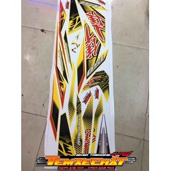 Bộ Tem xe Winner V1 chữ tàu Hayabusa vàng đen đỏ