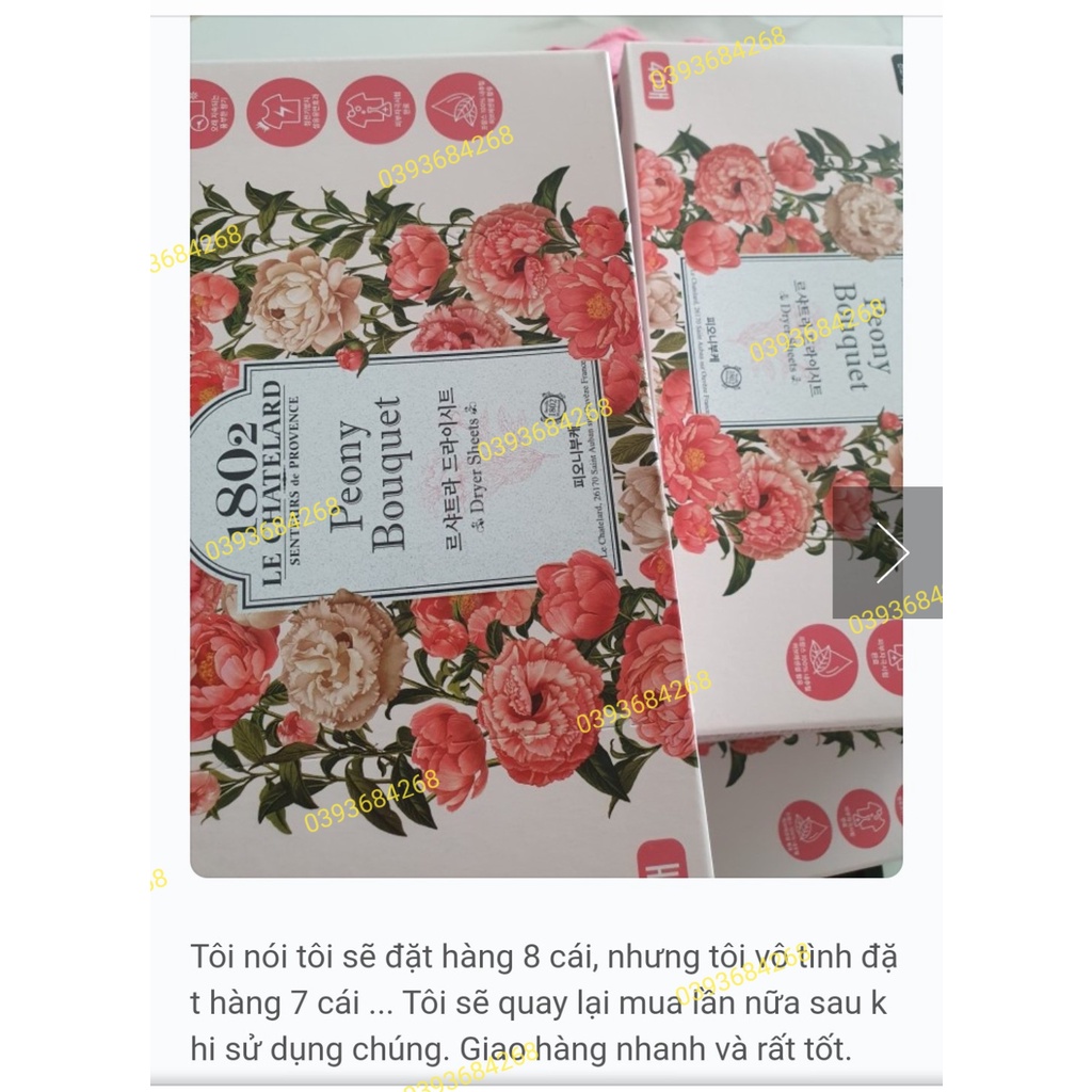 Giấy thơm Pony Bouquet - 1802 Le Chatelard dùng cho các loại máy sấy khô quần áo
