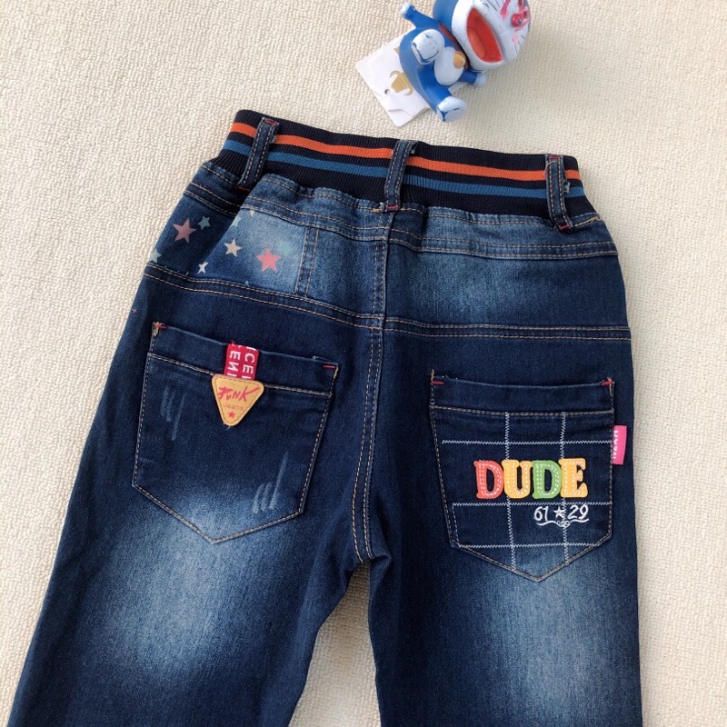 Quần Jean trẻ em Dude 6-10 tuổi  Quần bò trẻ em cạp chun co giãn 1221