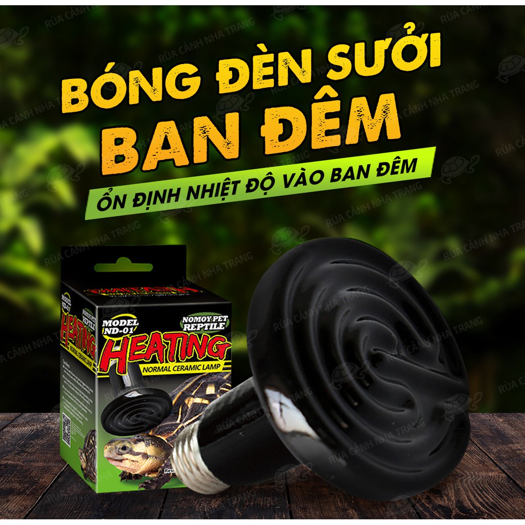 Đèn Sưởi Sứ Ban Đêm, Đèn sưởi, Đèn sứ cho thú cưng, bò sát 100W [Chính Hãng Heating]