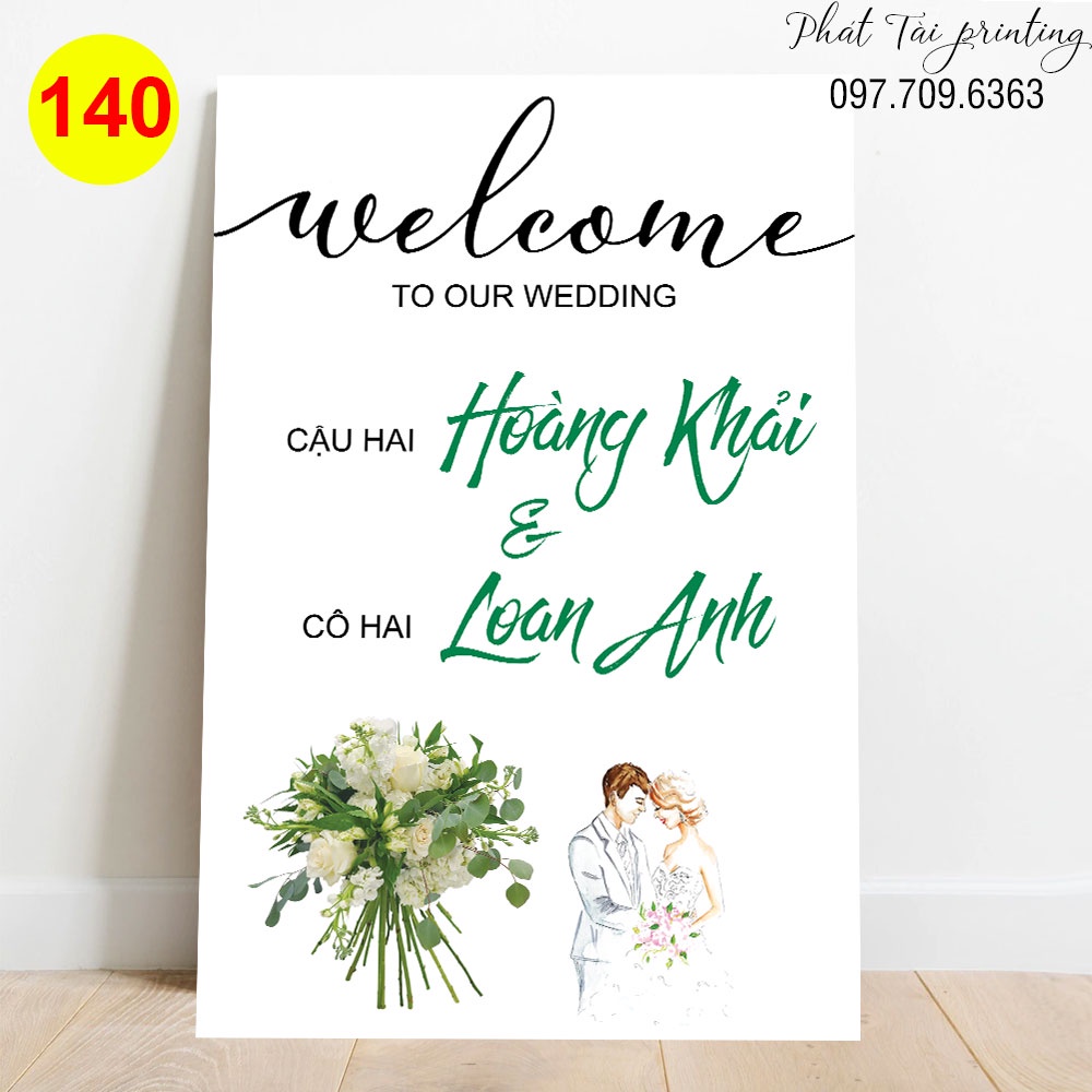 MS 140 - Bảng Welcome trang trí đám cưới