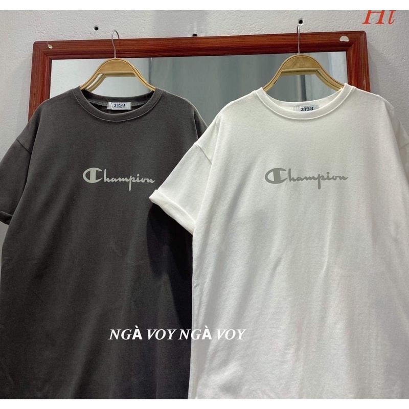 Áo phông cham chữ xám H2A977