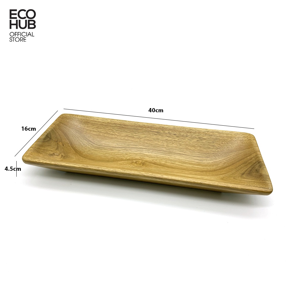 Khay gỗ Decor ECOHUB, Gỗ nguyên khối dành cho nhà hàng (40x16cm)