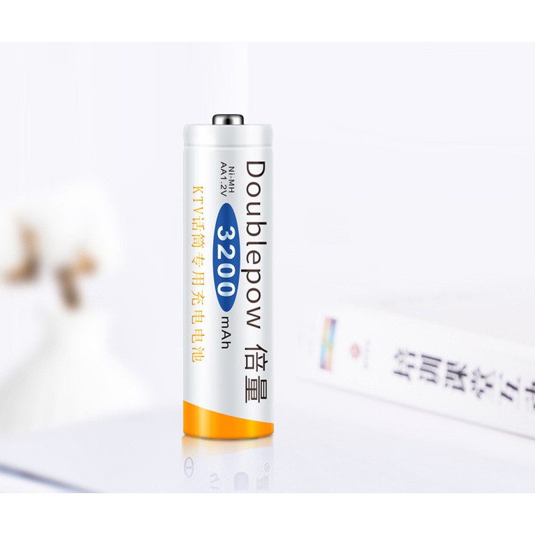 Hộp 04 Pin Sạc AA 3200mAh Doublepow Dùng Cho Micro Karaoke, đồ chơi trẻ em, đồng hồ, đèn flash, máy ảnh