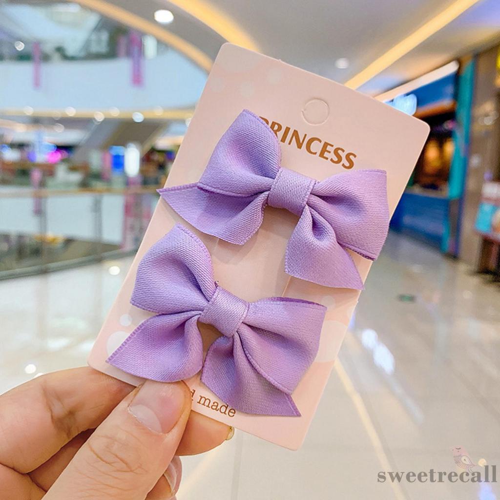 Set 2 kẹp tóc nơ phong cách công chúa ngọt ngào đáng yêu cho bé gái