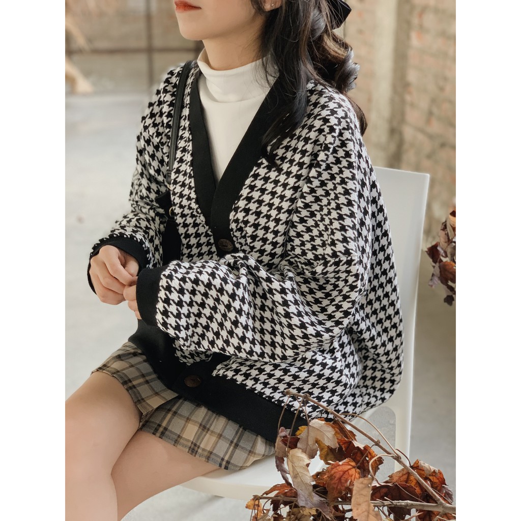 Áo cardigan dạ tweed houndstooth TKJ07/TKJ06 LOLLIE STUDIO | BigBuy360 - bigbuy360.vn