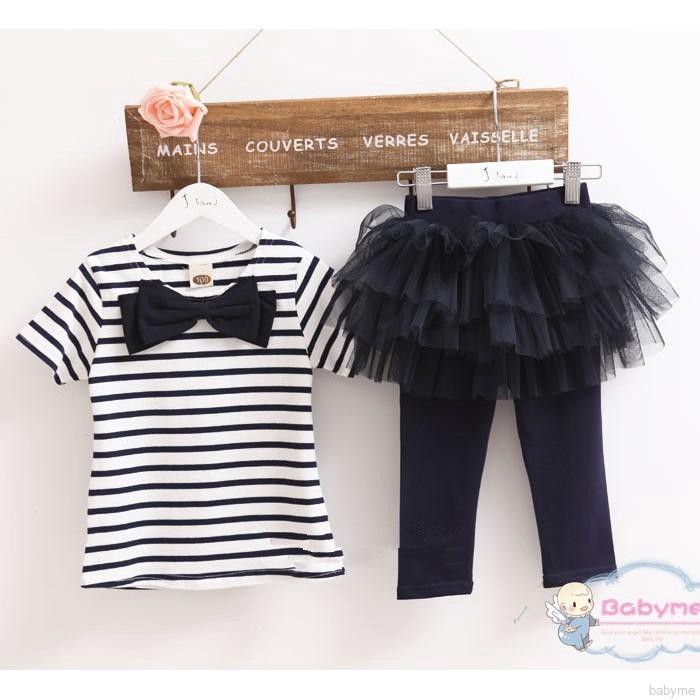 Bộ áo thun + quần váy voan tutu cho bé gái ( 3-7 tuổi )