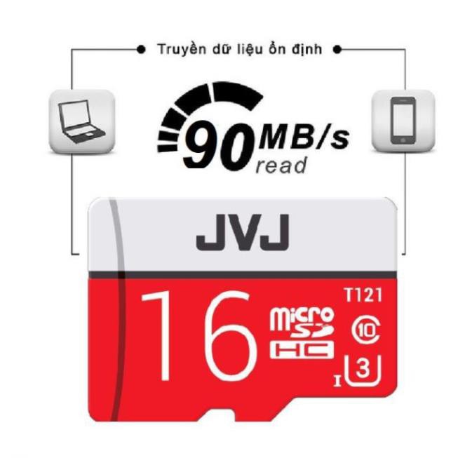 Thẻ nhớ 16Gb JVJ Pro U3 Class 10 - Chuyên dụng dành cho CAMERA