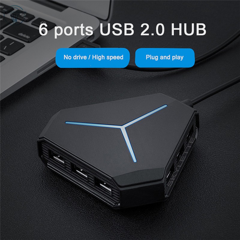 Bộ chia cáp DG 6USB Hub 1 M tích hợp đầu đọc thẻ TF Micrô SD Micro AUX sạc nhanh USB 2.0 Hub