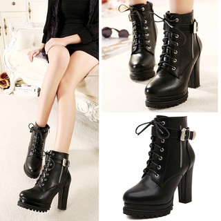 Giày boot nữ cao gót phong cách Hàn Quốc B117