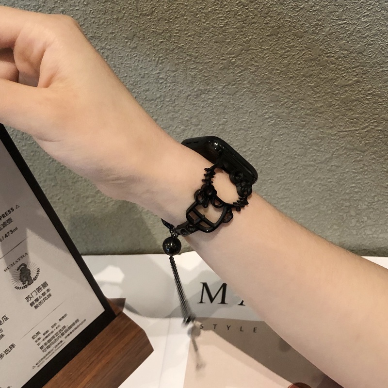 Dây Đeo Bằng Thép Không Gỉ Hình hello kitty Cho Apple iwatch serise 8 7 6 SE 5 4 3 41mm 45mm 44mm 45mm 42mm 38mm