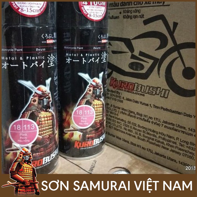 Combo sơn samurai màu hồng 113 - Sơn samurai làm đẹp xe máy của bạn