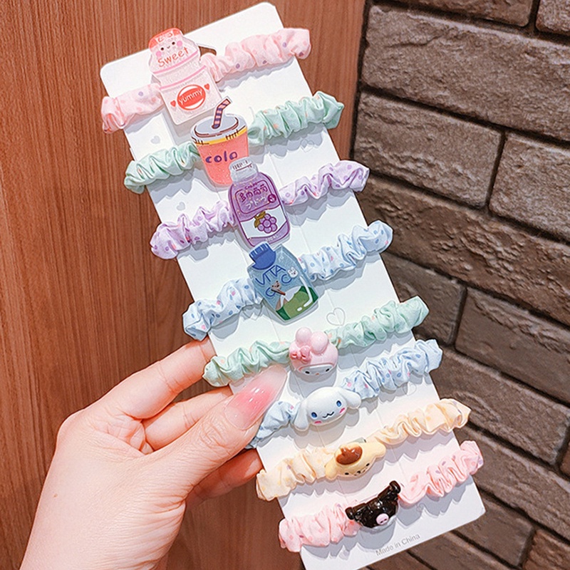 Dây Cột Tóc Co Giãn Hình Hoạt Hình Phong Cách Hàn Quốc Dễ Thương Cho Bé Gái
