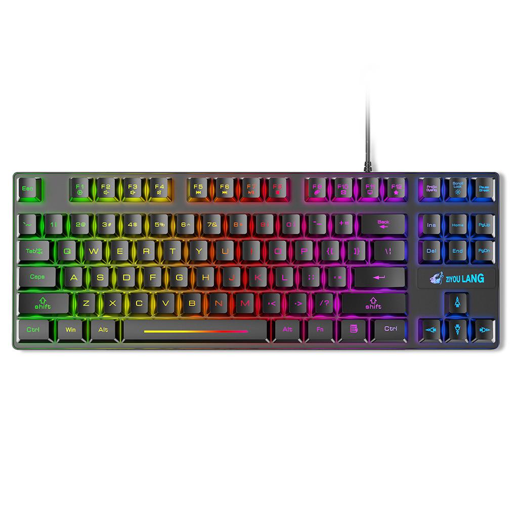Bàn Phím Cơ Chơi Game 87 Phím Có Đèn Nền RGB Chuyên Dụng Cho Máy Tính