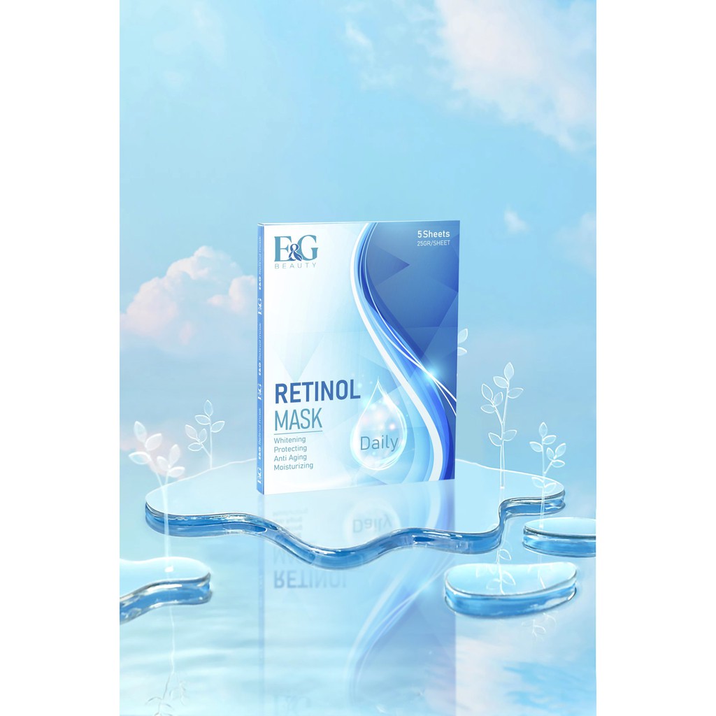 Mặt nạ Retinol Daily Mask E&amp;G Beauty Hàn Quốc hộp 5 miếng Zuka Beauty dưỡng ẩm chuyên sâu, dưỡng trắng tự nhiên