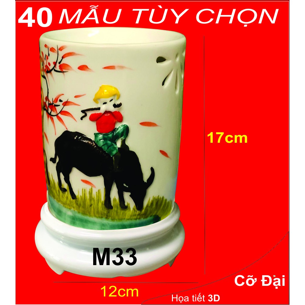 Đèn Xông Tinh Dầu Sứ Bát Tràng Hình Trứng Cỡ Đại