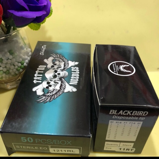 Kim + ngòi 11rl anbolo chấm xanh( 50 kim+ 50 ngòi )