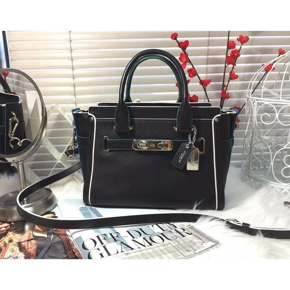 TÚI COACH SWAGGER 27 BLACK TRICOLOR