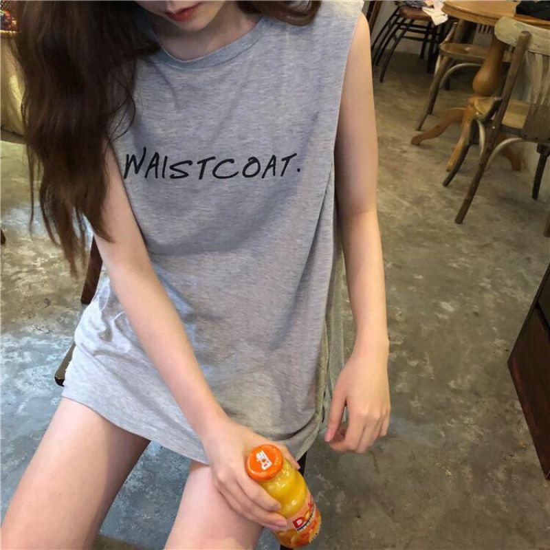 Áo Ba Lỗ Unisex Form Rộng in chữ WAISTCOAT cá Tính M0102