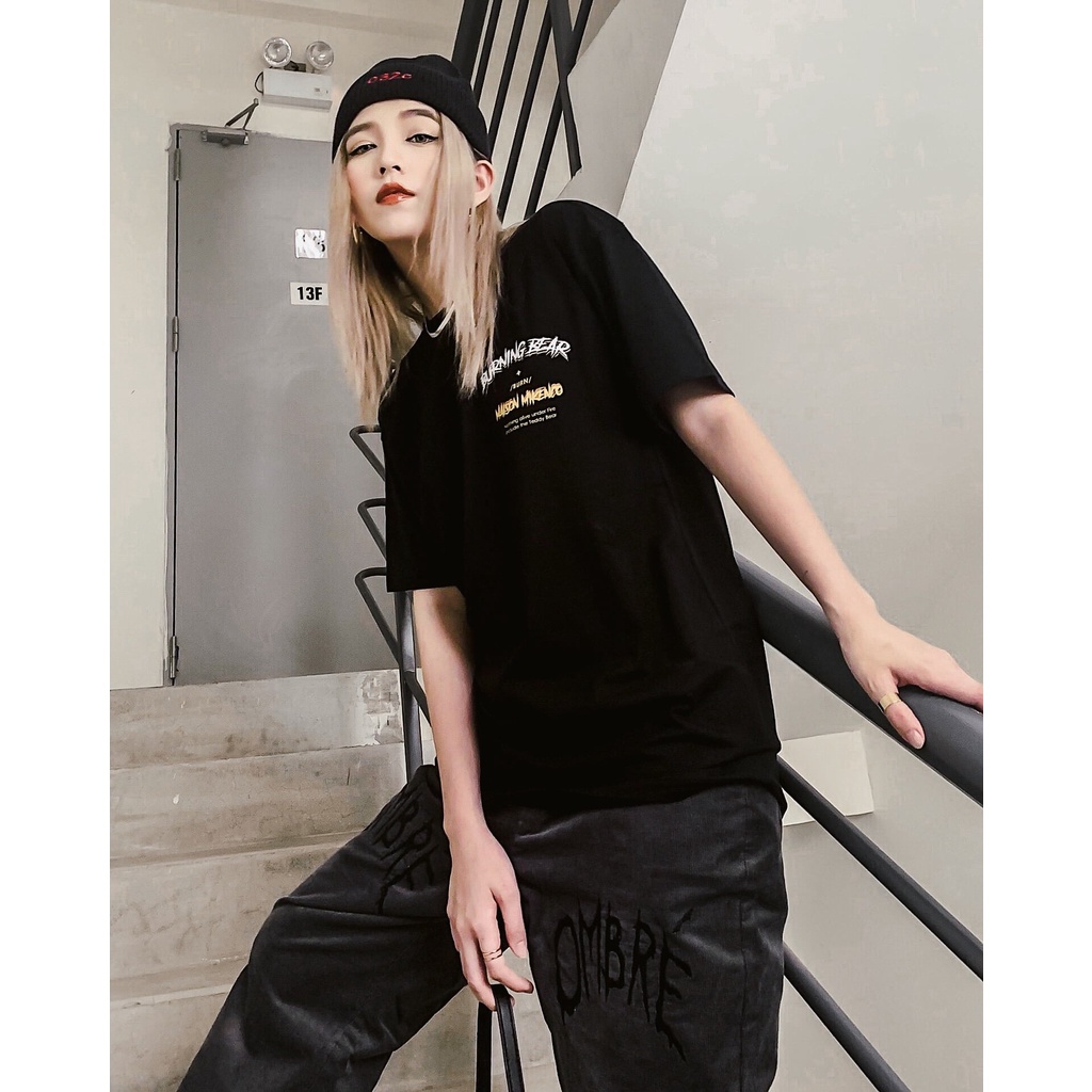 Áo Thun Tay Lỡ MIKENCO Burning Bear, áo phông unisex Form rộng oversize, chất liệu Cotton. KKIM Shop