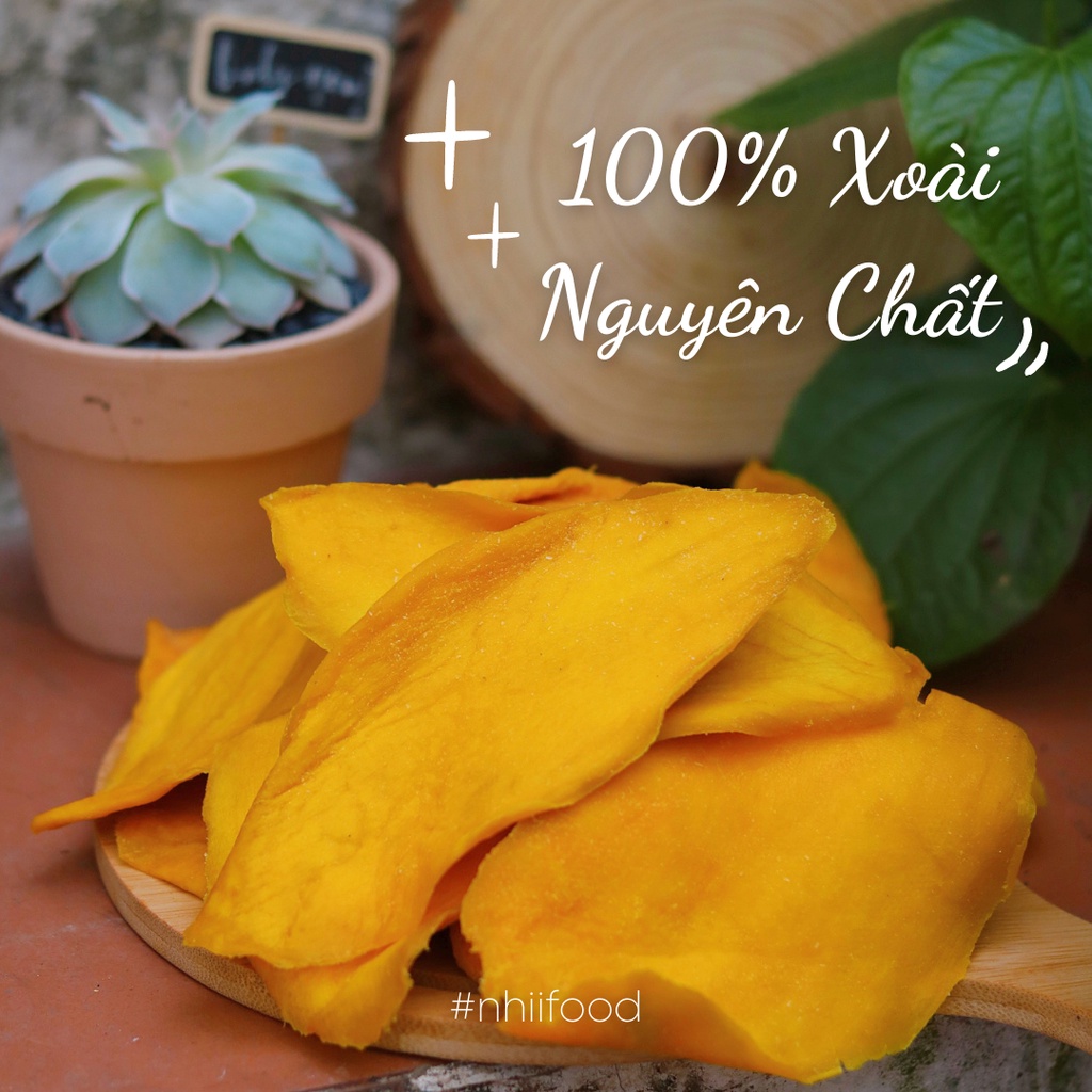Xoài sấy dẻo không đường loại 1, Xoài sấy muối ớt hũ 500gr NHII FOOD thực phẩm sạch nhà làm