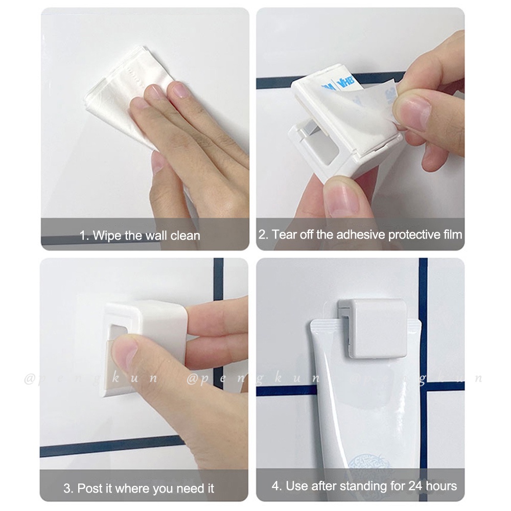 Giá đựng kem đánh răng đơn giản kiểu Nhật, giá treo kem đánh răng treo tường không lỗ vắt sữa rửa mặt, kẹp giữ tường toilet nhà tắm, giá treo Magic stick hút tường