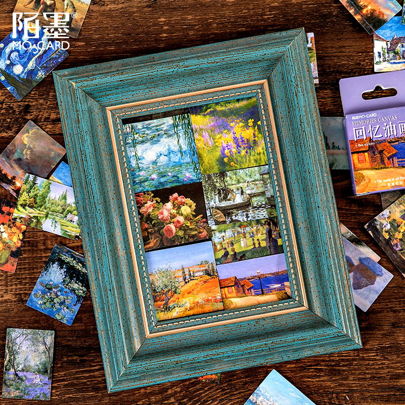 Hộp 45 nhãn dán kiểu retro sáng tạo trang trí nhật ký