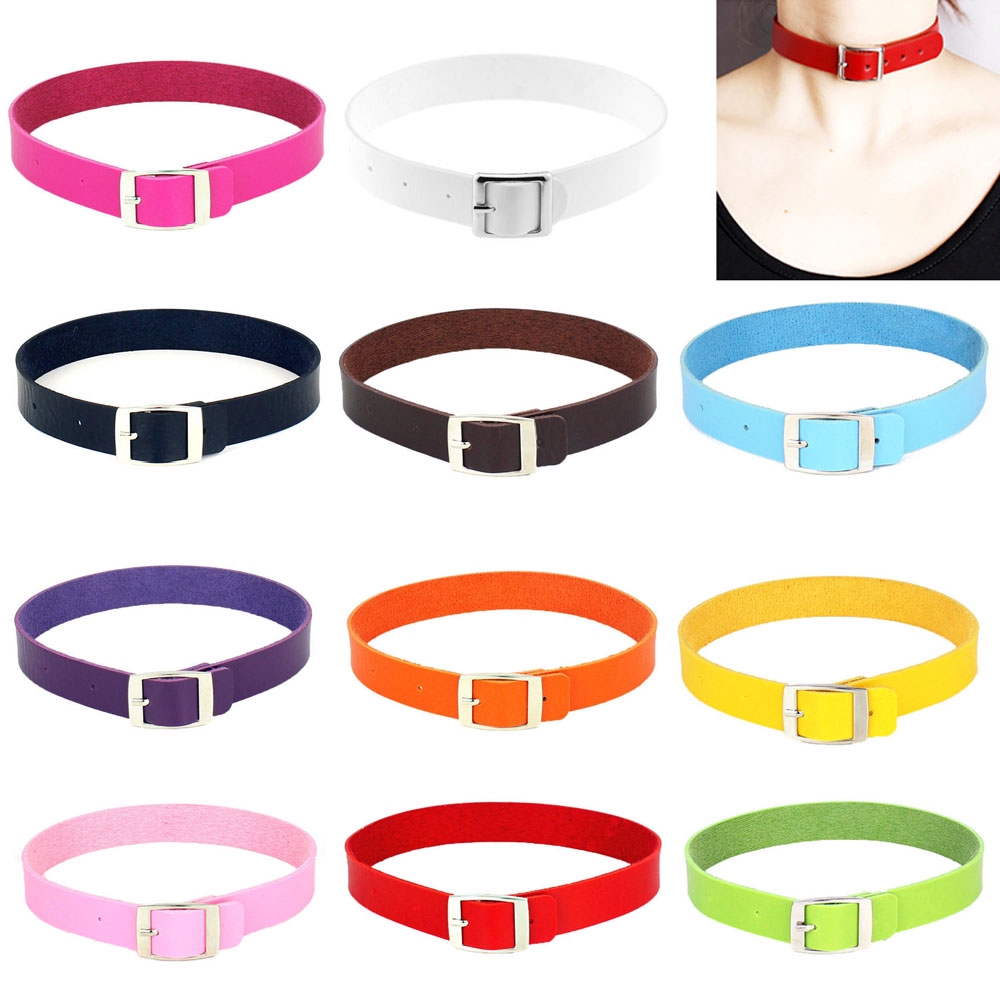 Vòng Cổ Choker Unisex Chất Liệu Da Pu Thời Trang