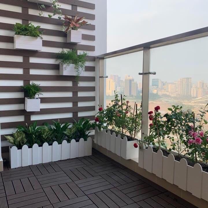 Thanh gỗ nhựa composite trang trí tường/ Thanh dài 2.2m