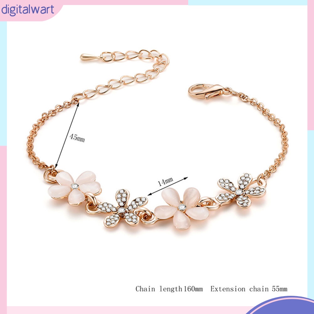 Vòng tay hoa đính đá thời trang dành cho nữ