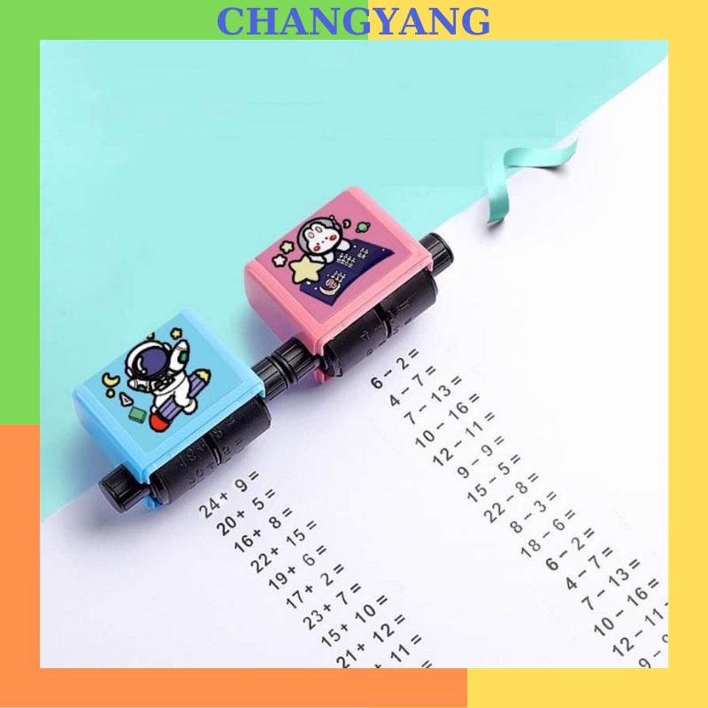 Máy in phép tính cho bé con lăn phép tính tự động cộng trừ giúp các bé phát triển tư duy toán học tặng kèm lọ mực