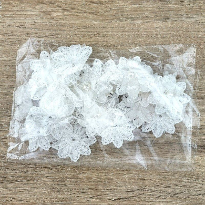 Cuộn vải ren 17 bông hoa 4 màu 5cm dùng để trang trí quần áo DIY dễ thương