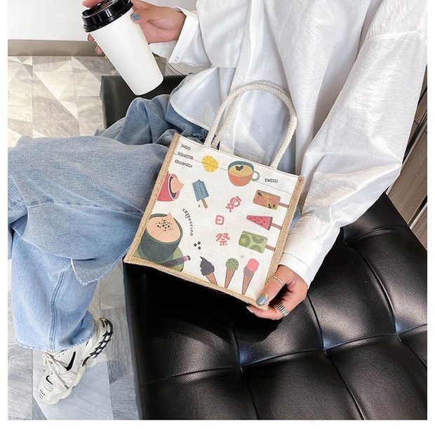 Túi cói túi tote mini đi biển nữ đẹp đi chơi thời trang dễ thương cute phong cách vintage