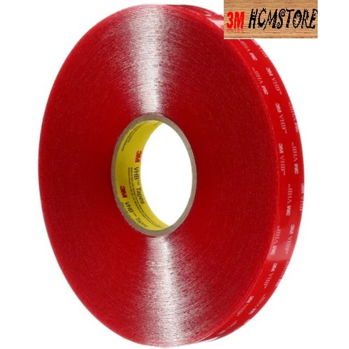 3M VHB 4910 20mm dài 33met Trong Suốt dầy 1,1mm - Băng Keo Hai Mặt Siêu Dính, Siêu Cường Lực chuyên dán kính, kim loại