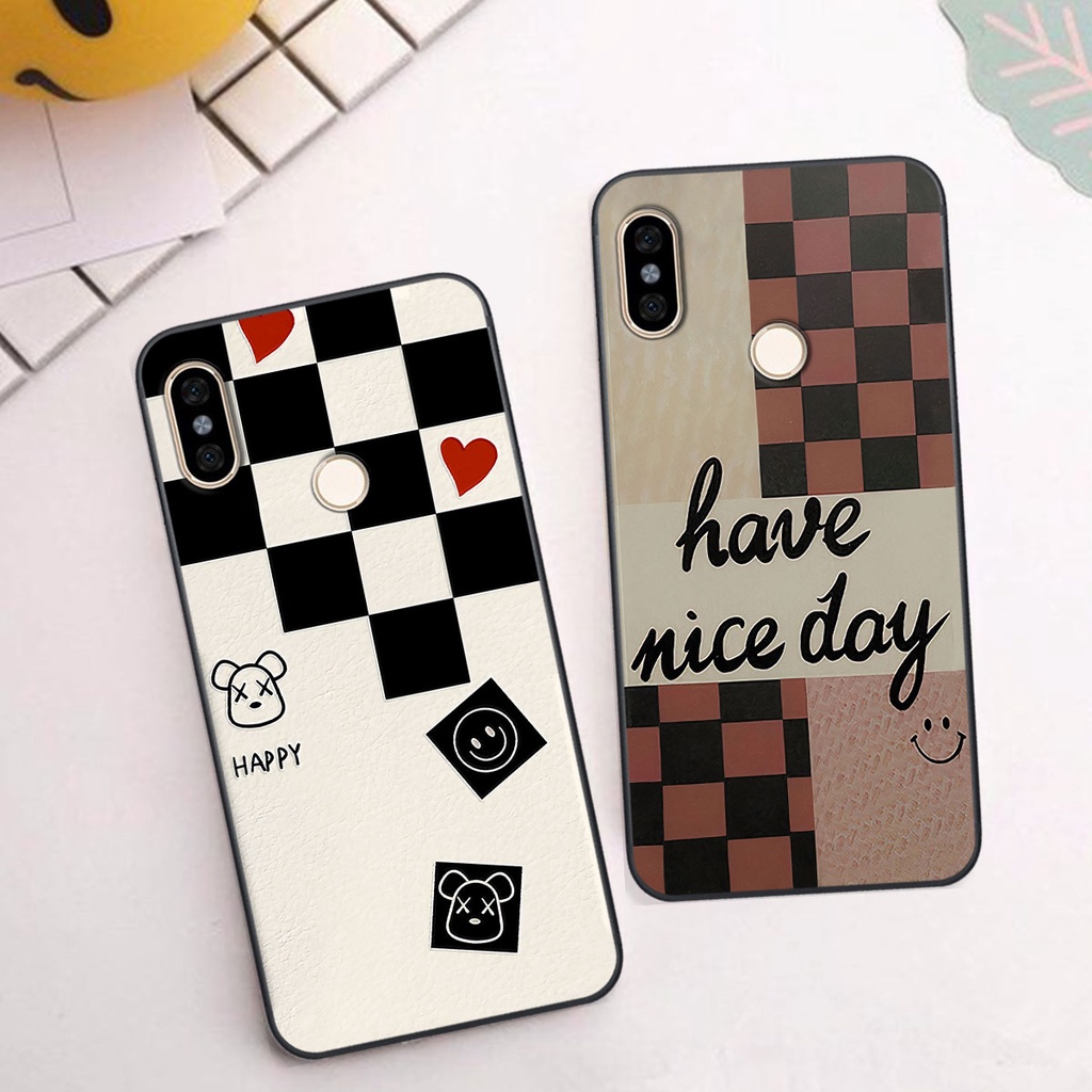 Ốp Xiaomi Mi A2 caro trái tim cá tính, thời trang siêu đẹp, siêu phong cách