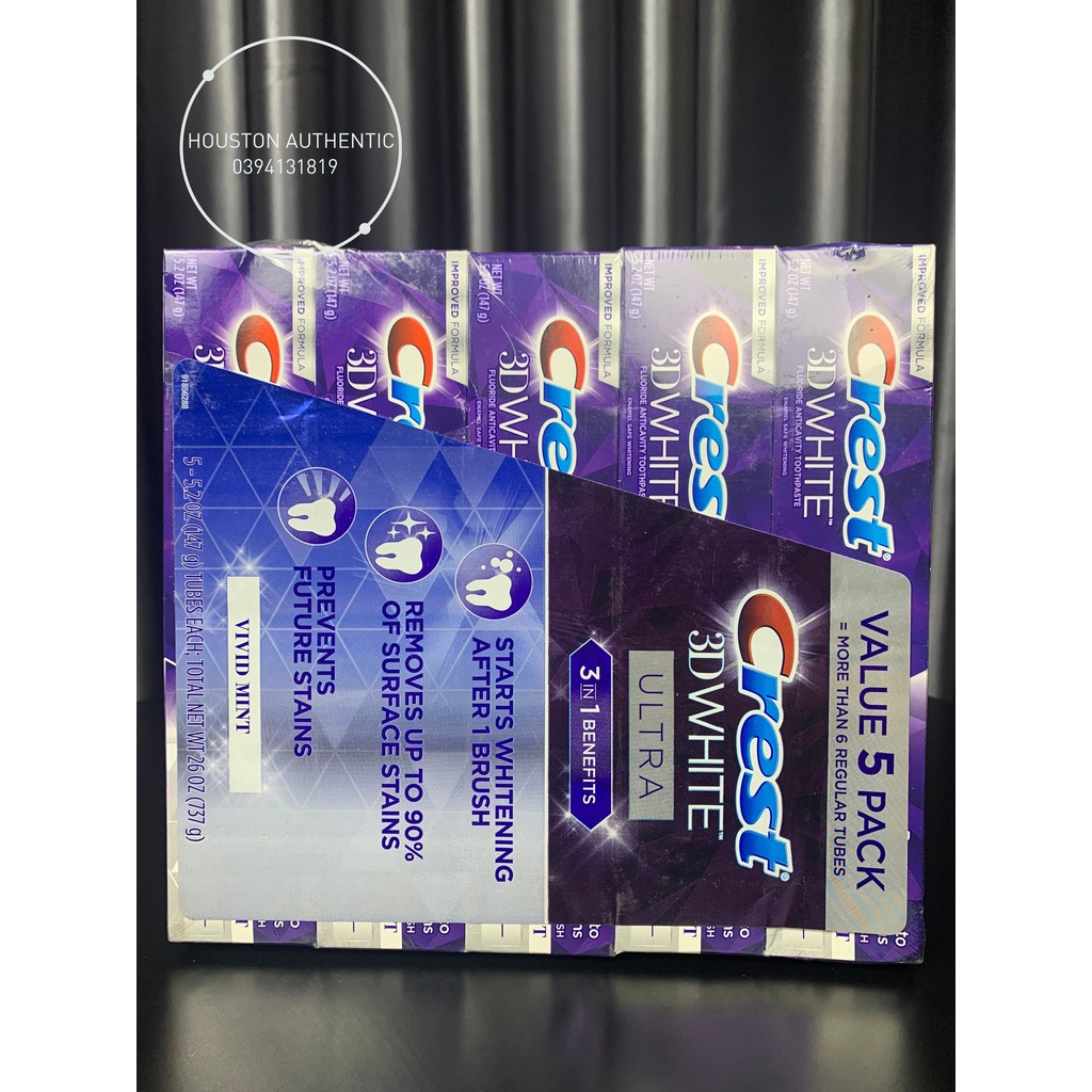 Kem đánh răng giúp trắng răng CREST 3D WHITE ADVANCED WHITENING _ Live mua hàng tại Mỹ