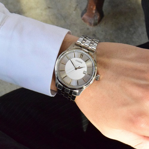 Đồng Hồ Citizen Nam Chính Hãng, Đồng Hồ Citizen BI1050 - 56A Dây Thép Mặt Trắng Fullbox.