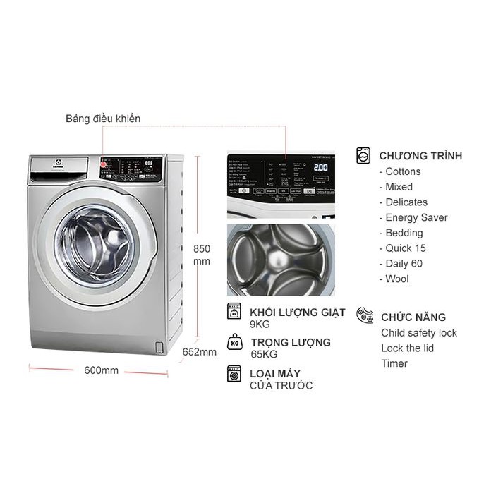 Máy giặt Electrolux EWF9025BQSA