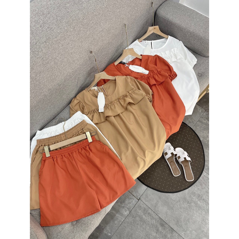 XẢ SET ĐŨI ĐÙI CỔ TRÒN BÈO NGANG NGỰC 3 MÀU CHO NỮ .,.,