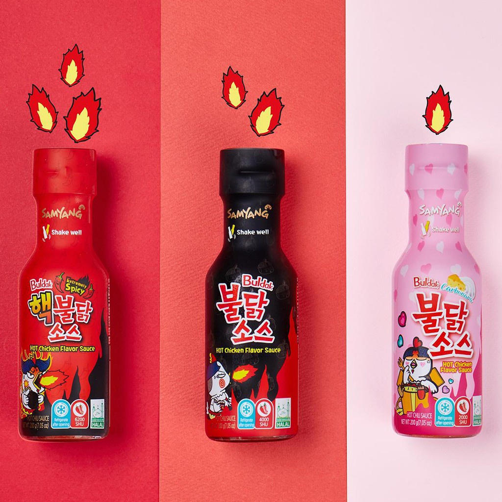 Sốt chấm gà cay Samyang hàn quốc vị Carbonara, vị truyền thống, vị siêu cay 200g