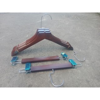 Móc kẹp gỗ nâu combo 10 cây