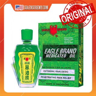 Dầu Gió Xanh Mỹ Hiệu Con Ó 2 nắp Eagle Brand Medicated Oil 24 ml