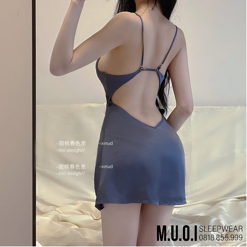 Váy ngủ lụa phối ren xẻ đùi sexy mới nhất 2021❤️FREESHIP❤️ Đầm mặc nhà gợi cảm  QUẢNG CHÂU Muối store V58( video- ảnh)