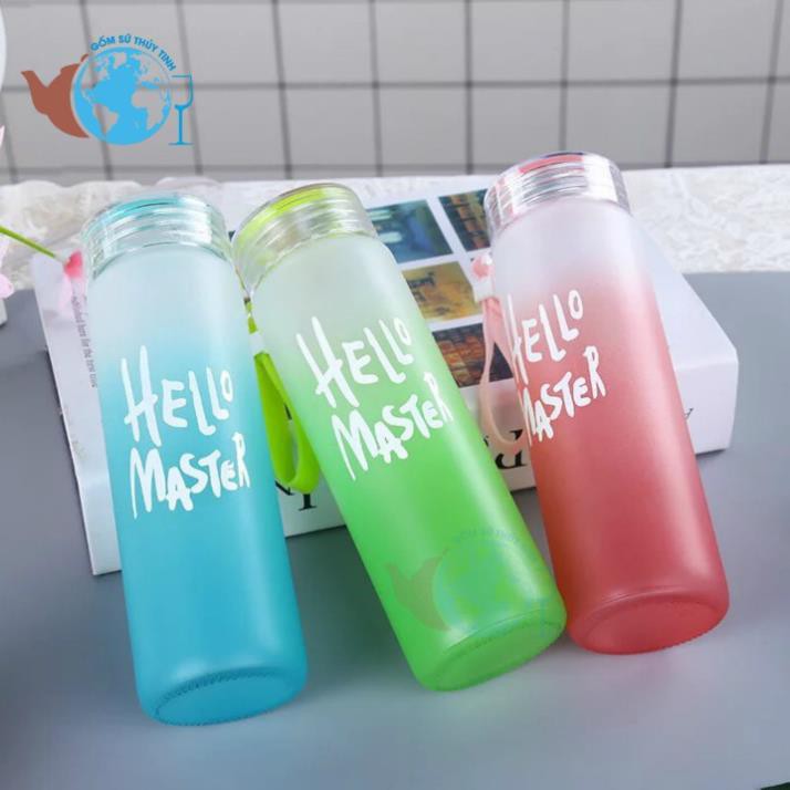 Bình nước thủy tinh Hello Master 400ml